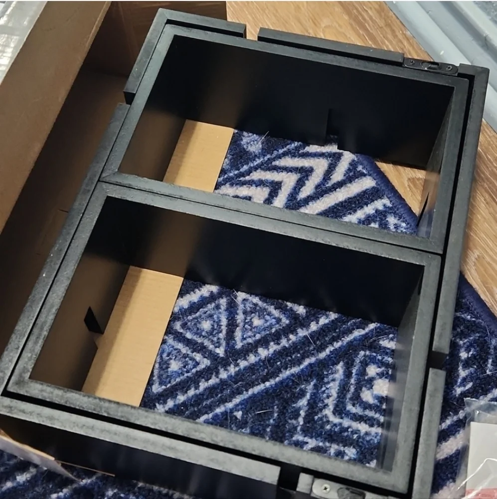 NIB 3 Black Interlocking Wall Cubes Shelves